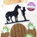 Arquivo Topo de Bolo Cavalo Haras Menina