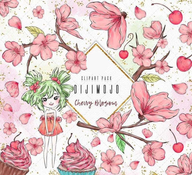 CherryBlossomPart-1 Kit Digital Flor de Cerejeira 1 - Imagem 1