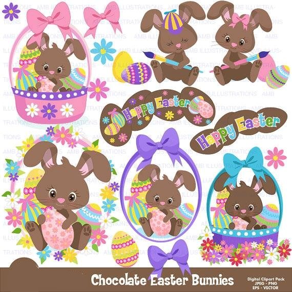 Chocolate Easter Bunnies Kit Digital Chocolate Coelhinhos - Imagem 1