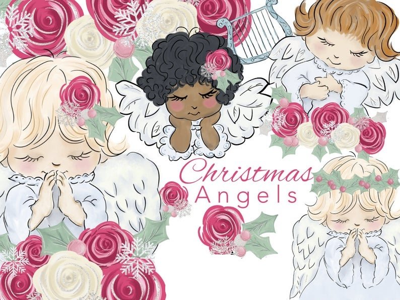 Christmas Angels-GraceAnn Arquivo Kit Digital Anjos - Imagem 1