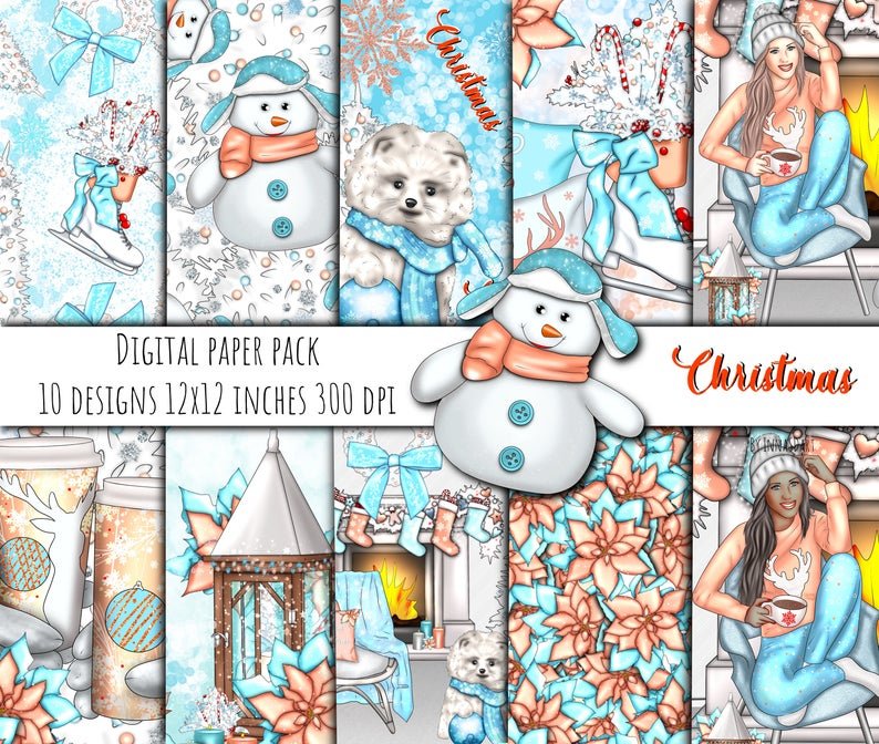 Christmas - Papeis Kit Digital Papeis Natal - Imagem 1