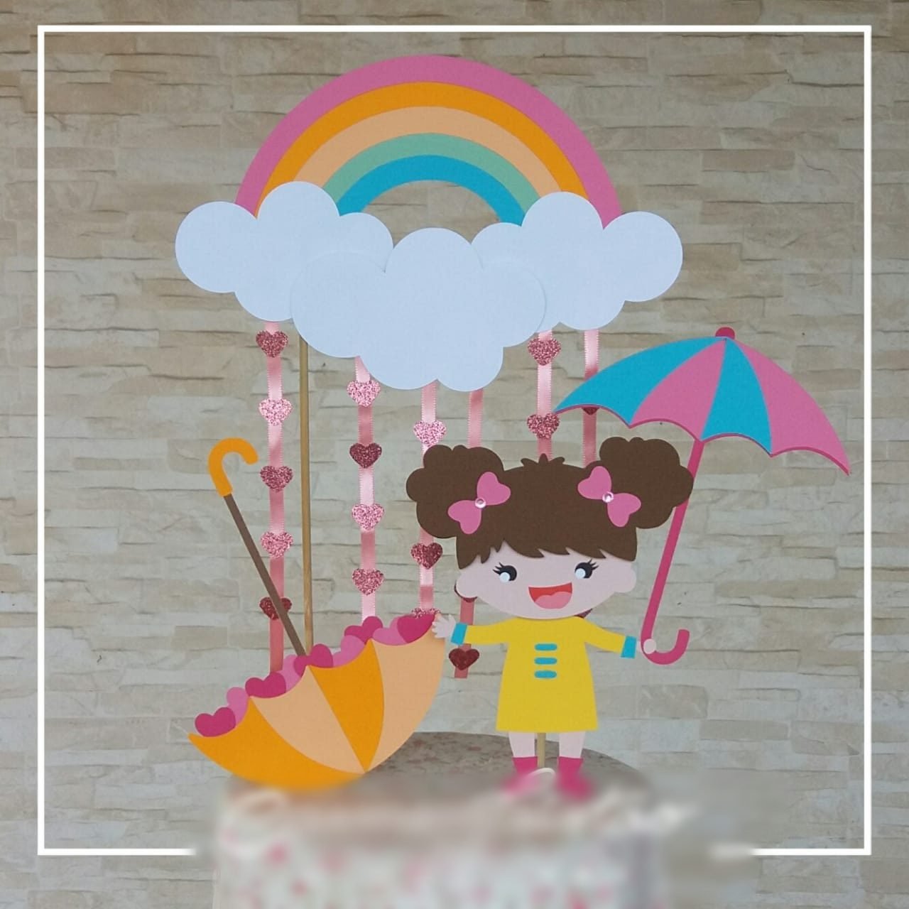 Chuva de Amor e Benção Menina 2 Arquivo Topo de Bolo Chuva de Amor e Benção Menina 2 - Imagem 1