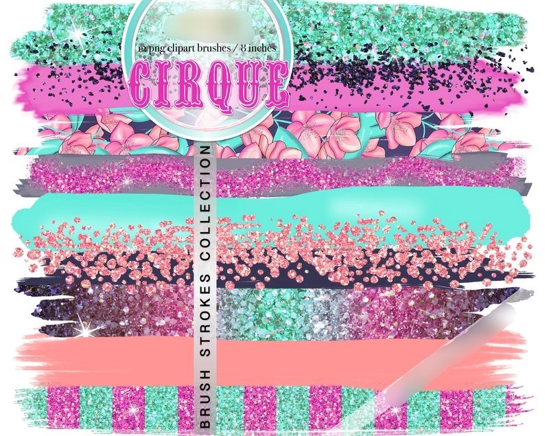 Cirque Brush Strokes-Gaynor Kit Digital Pinceladas Traços Gaynor - Imagem 1