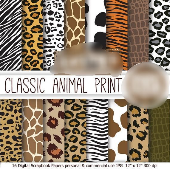 Classical Animal Print Kit Digital Papeis Animal Print - Imagem 1