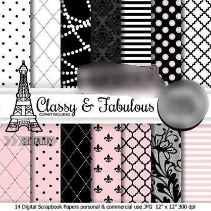 Classy and fabulous Kit Digital Papeis Classicos Fabulosos - Imagem 1