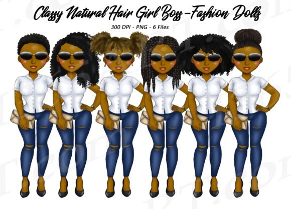 Classy_Girl_Boss_Natural_Hair Arquivo Kit Digital Mulheres Estilosas 3 - Imagem 1