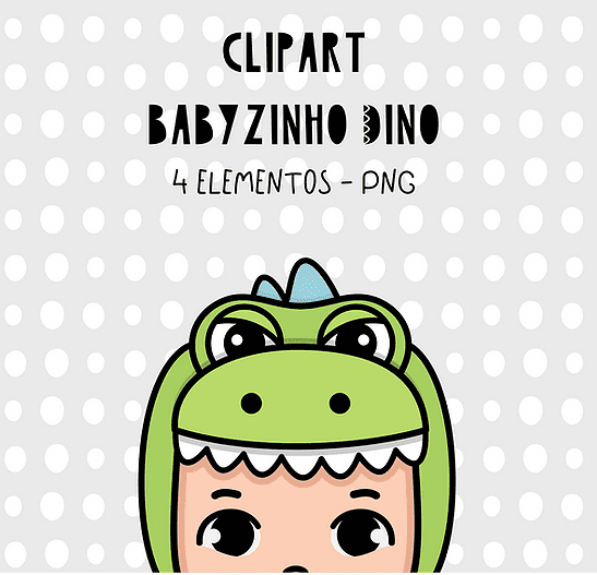 Clipart - Babyzinho dino Kit Digital Babyzinha Dino Clipart - Imagem 1