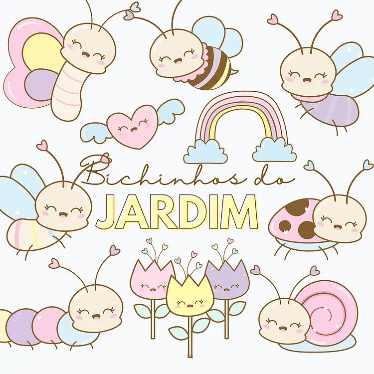 Clipart Bichinhos Kit Digital Bichinhos Clipart - Imagem 1
