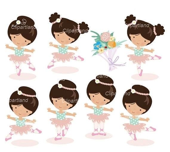 Clipartland_Ballet Kit Digital Menina Bailarina - Imagem 1