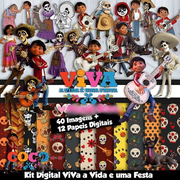 Coco-Viva a vida e uma Festa Kit Digital Viva a Vida é uma Festa - Imagem 1