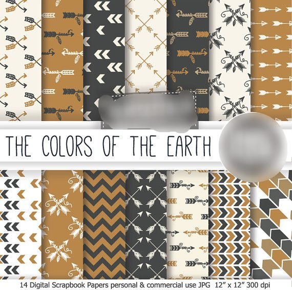 Colorsof the Earth Kit Digital Papeis Cores da Terra - Imagem 1