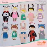 Arquivo Topo de Bolo Combo Angelitas Metoo Doll em Camadas