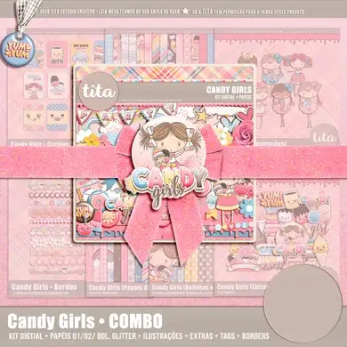 Combo Candy Girls Kit Digital Menina Candy - Imagem 1