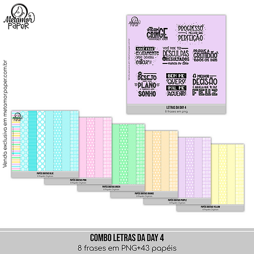 ComboLetrasDaDay4 Kit Digital Papeis e Letras - Imagem 1