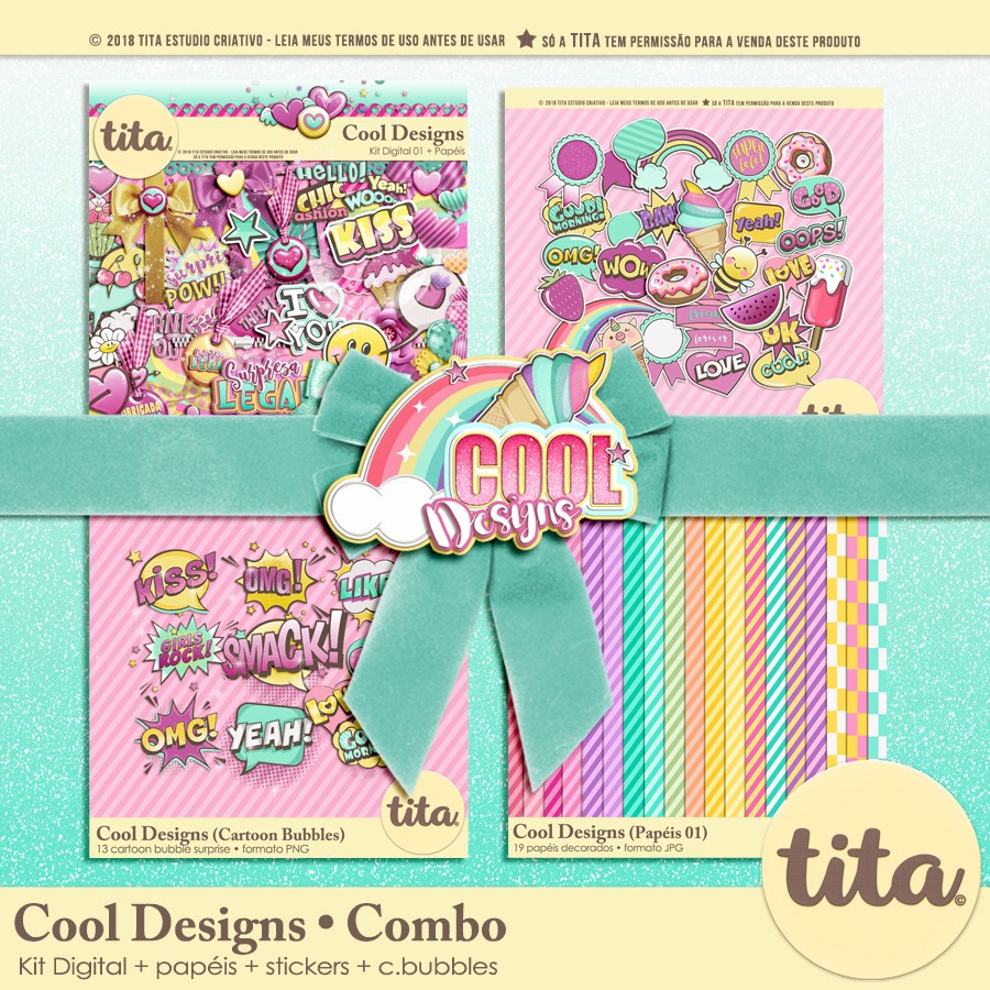 CoolDesigns_Combo Kit Digital Papeis Doces Cool Designs - Imagem 1