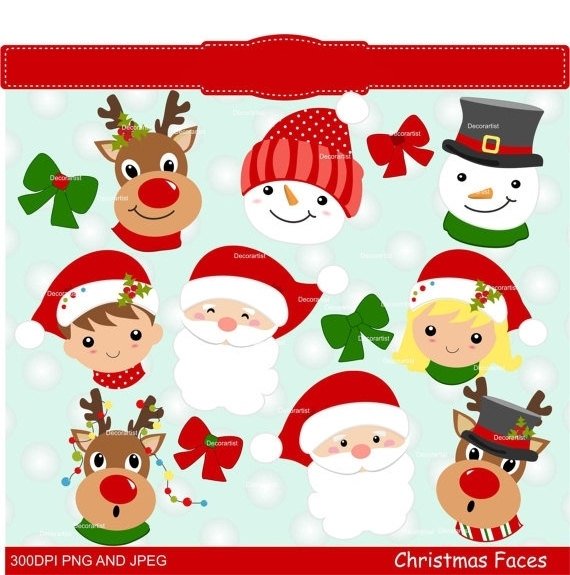 Cópia de Cópia de CHRISTMASFACES Arquivo Kit Digital Enfeites de Natal 1 - Imagem 1