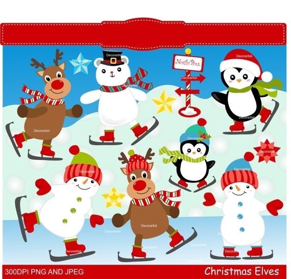 Cópia de Cópia de CHRISTMASNORTHPOLE Arquivo Kit Digital Enfeites de Natal Esquiando - Imagem 1