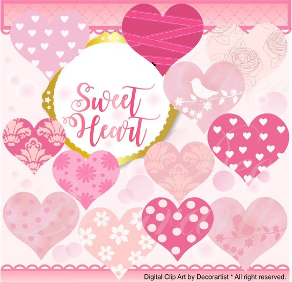 Cópia de Cópia de Copia de SWEETSWEETHEART Arquivo Kit Digital Corações Aquarela - Imagem 1
