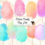 Kit Digital Algodão Doce Clipart