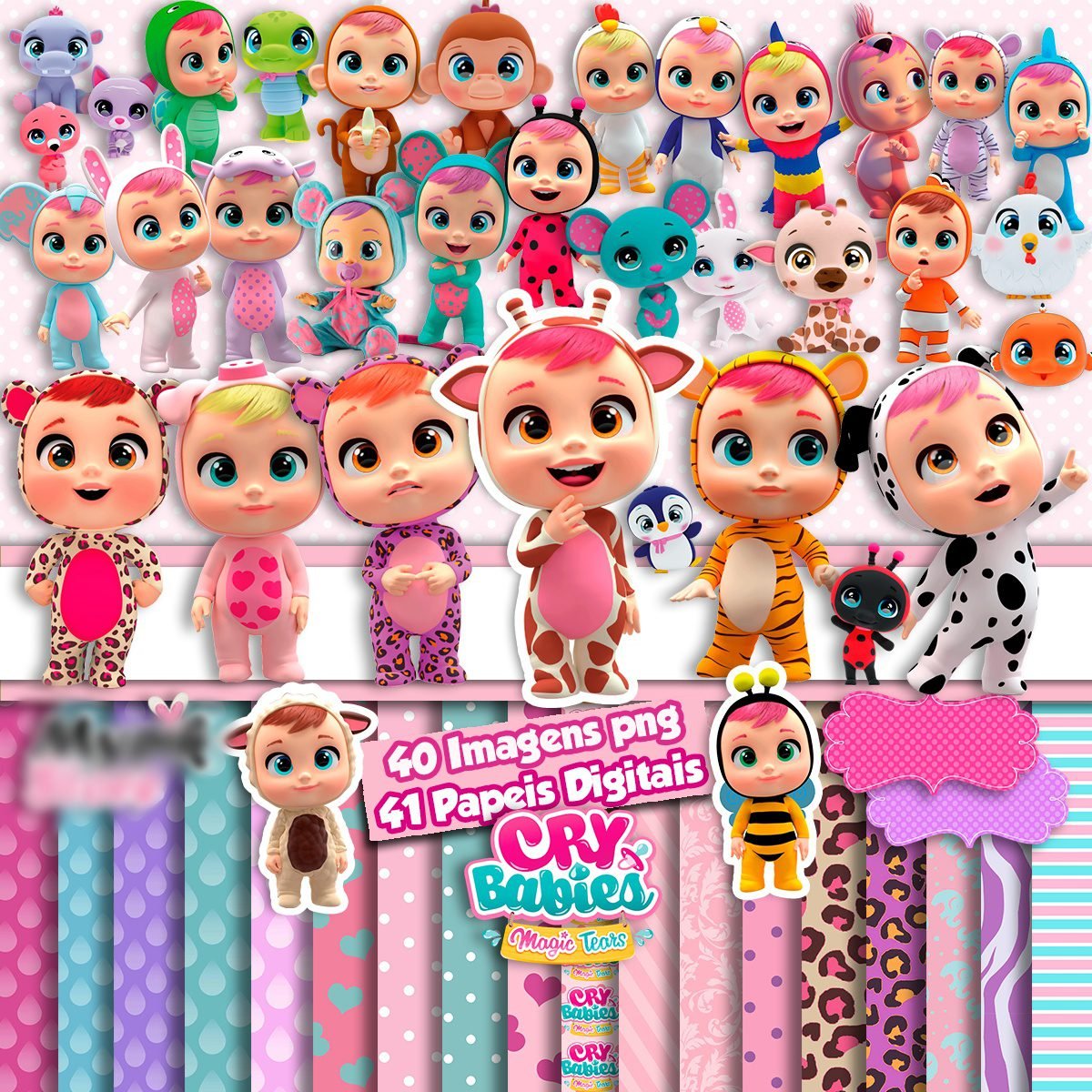 Cry Babies Kit Digital Papeis Cry Babies - Imagem 1