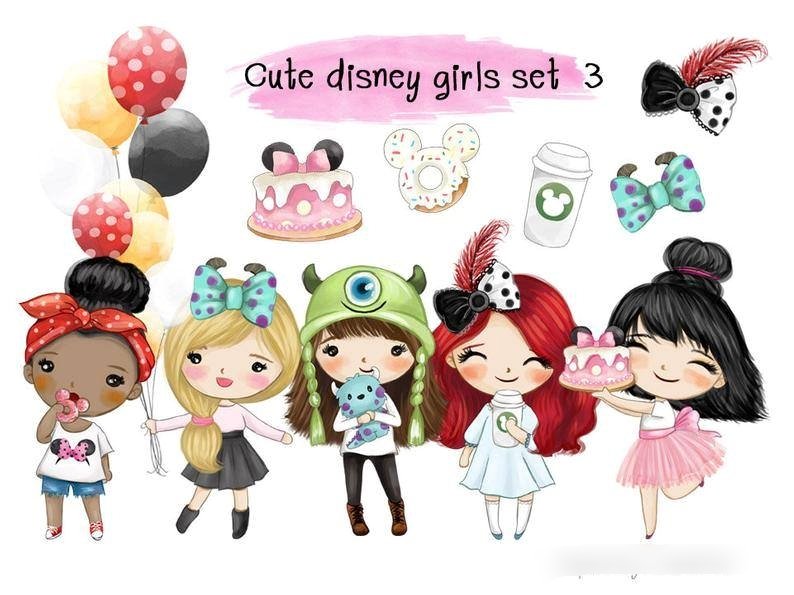 Cute Disney Girl Set 3 Menino Acessorios Disney Girls - Imagem 1