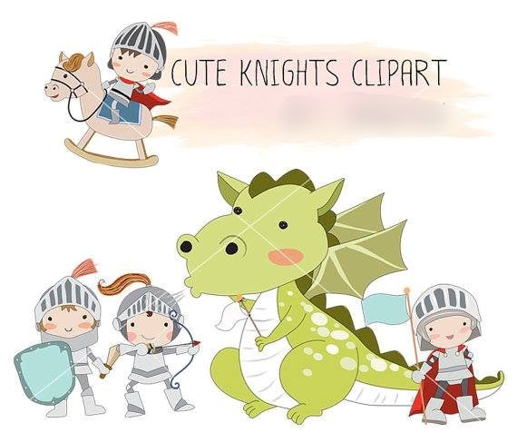 Cute Knight Kit Digital Dragões Cut - Imagem 1