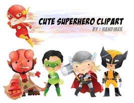 Cute Superhero Clipart Kit Digital Princesas Disney - Imagem 1