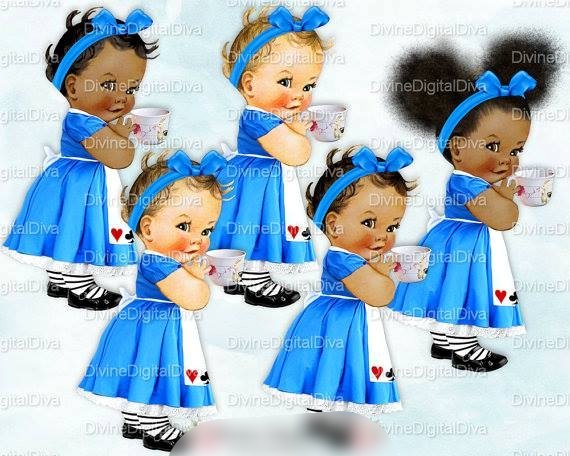 D001 Kit Digital Bebês Alice no País das Maravilhas - Imagem 1