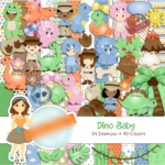 Kit Digital Papeis Dino Baby