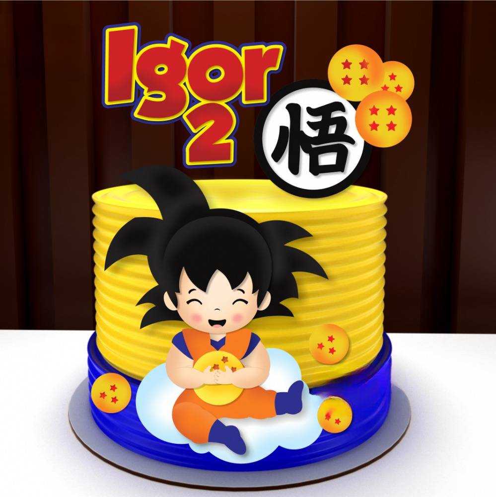 DRAGON BALL Z - MALILU Arquivo Topo de Bolo DRAGON BALL Z - Imagem 1