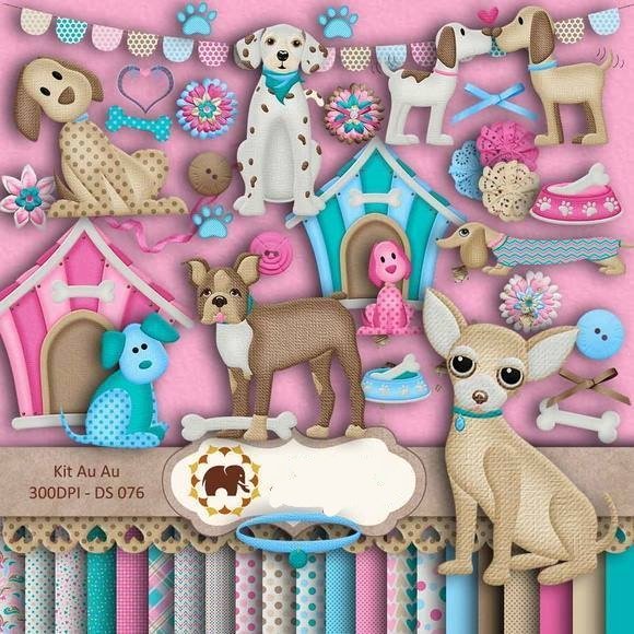 DS 076 - Au Au Kit Digital Cachorinhos Fofinhos - Imagem 1
