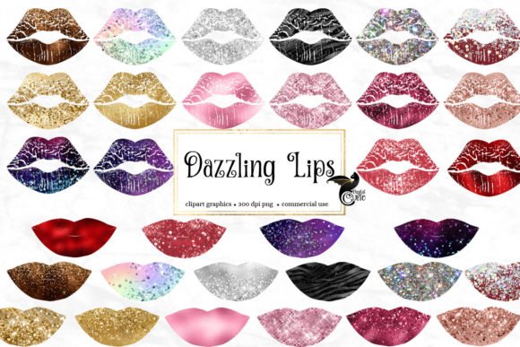 Dazzling-Lips-Clipart-4891950 Kit Digital Lábios Deslumbrantes - Imagem 1