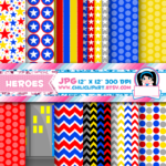 Kit Digital Papeis Super herois