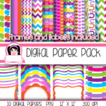 Kit Digital Papeis Cores Coloridas