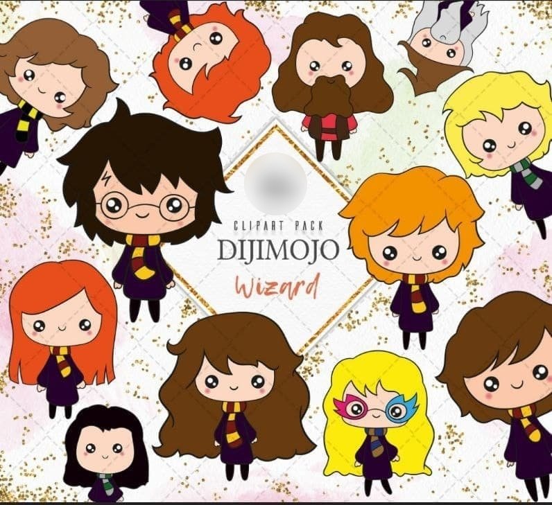 DijiMojo - Wizard CLipart Kit Digital Harry Potter - Imagem 1