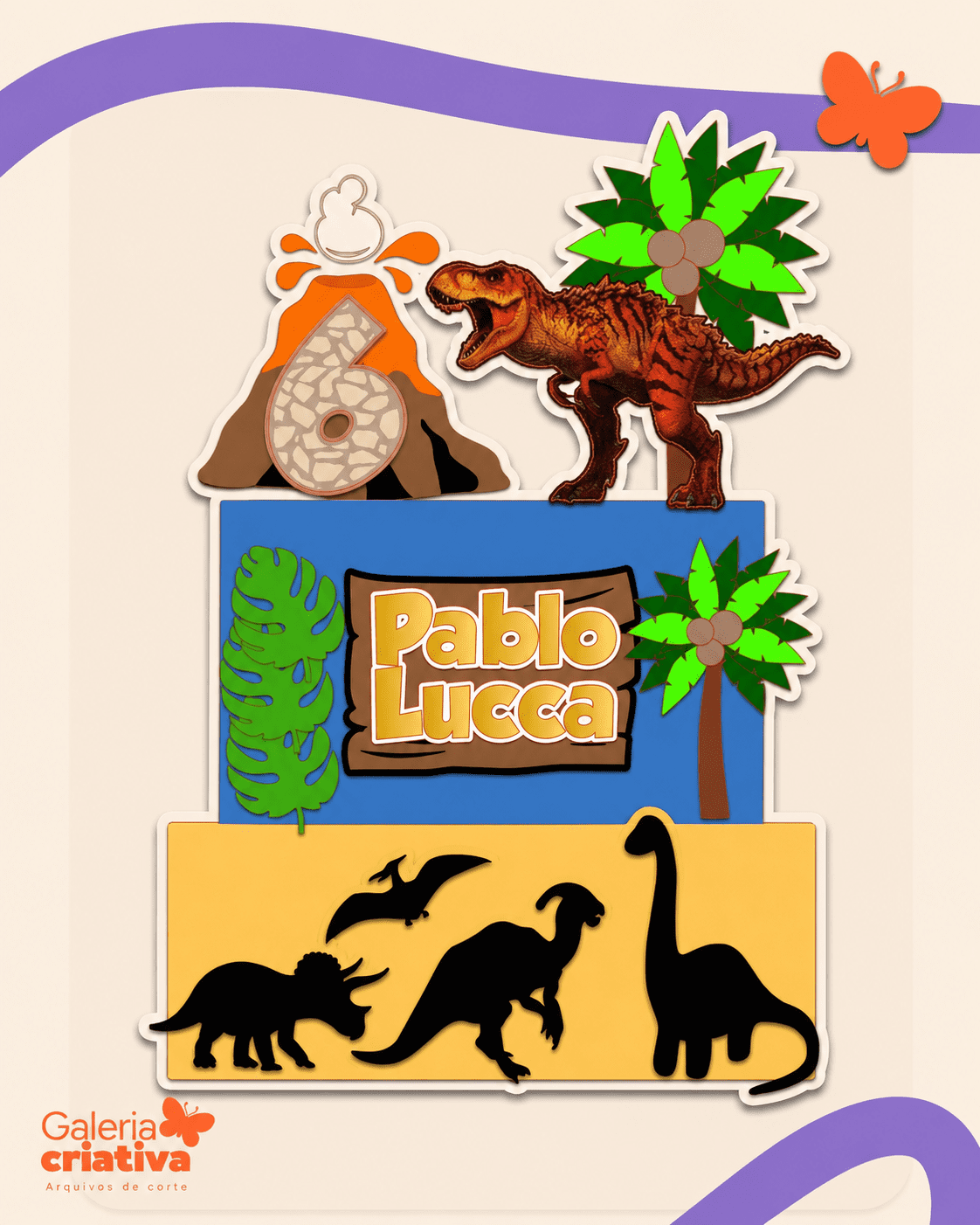 Dinossauro Jurassic Arquivo Topo de Bolo Dinossauro Jurassic - Imagem 1