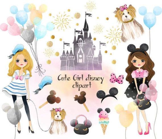 Disneygirl Kit Digital Disney Clipart - Imagem 1