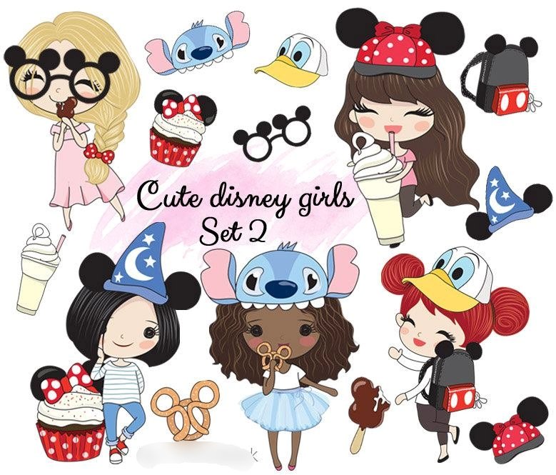 Disneygirlsset2 Kit Digital Garota Disney - Imagem 1