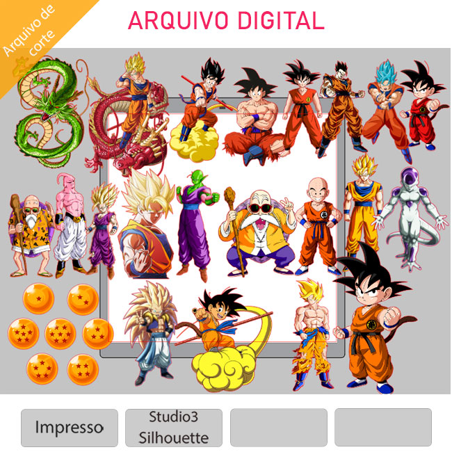 Dragon Ball Arquivo Topo de Bolo Dragon Ball - Imagem 1