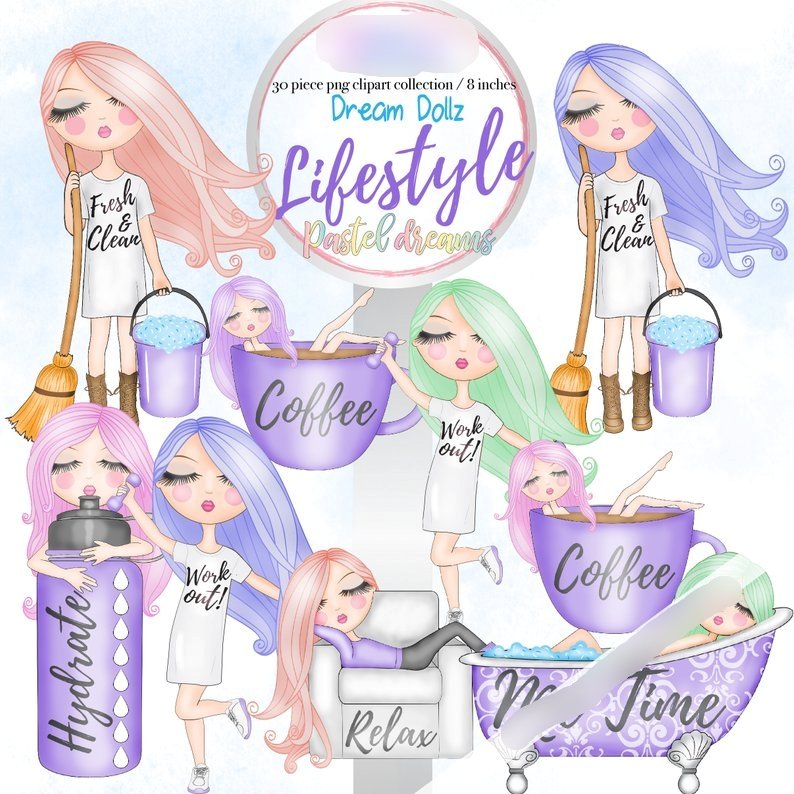 Dream Dollz Lifestyle Pastel Dreams 1-Gaynor Kit Digital Dream Dollz Sonho Pastel - Imagem 1