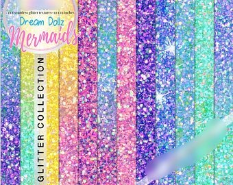 Dream Dollz Mermaids Glitter PP-Gaynor Kit Digital Papeis Dream Dollz Sereia Glitter - Imagem 1