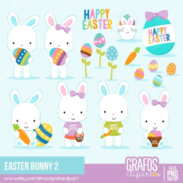EASTERBUNNIES2-grafosclipart Arquivo Kit Digital Coelhinhos da Páscoa 2 - Imagem 1