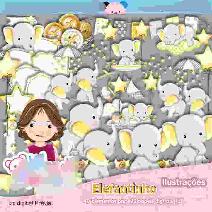 ELEFANTINHO AMARELO Kit Digital Elefantinhos Amarelo - Imagem 1