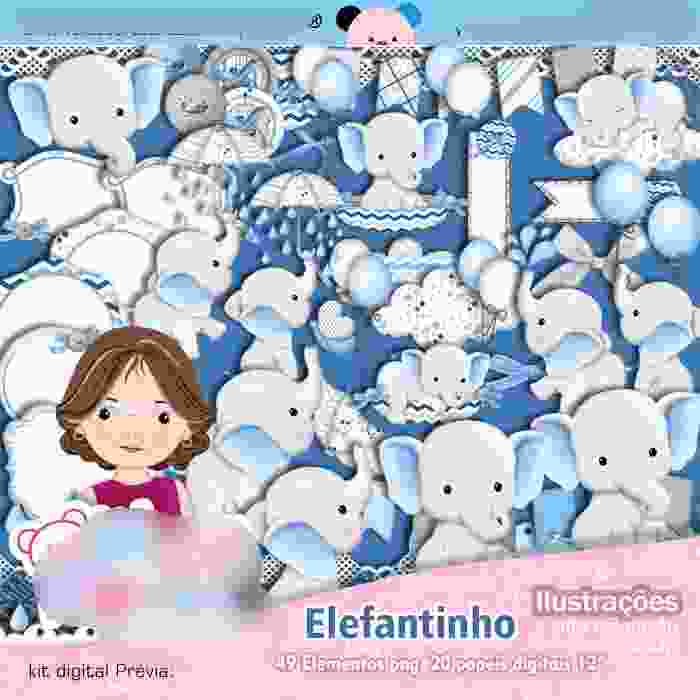 ELEFANTINHO AZUL Kit Digital Elefantinhos Azul - Imagem 1