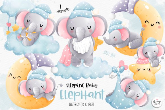 ELEFANTINHO MENINO BABY Kit Digital Elefantinho Menino Baby - Imagem 1