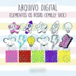 Kit Digital Elementos Os Rosas Emilly Vick