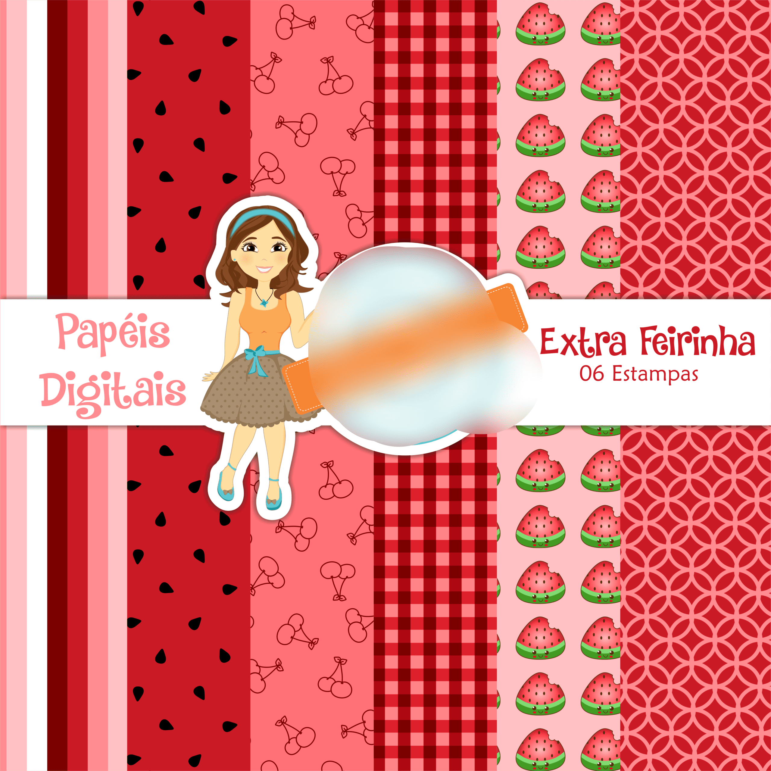 EXTRA FEIRINHA Kit Digital Papeis Feirinha - Imagem 1