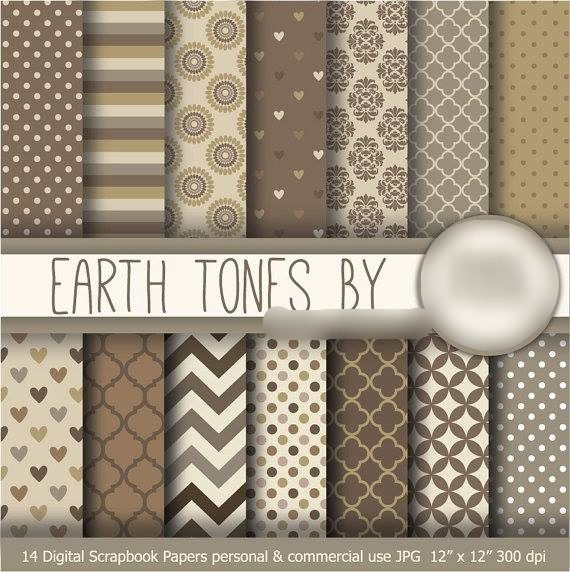 Earth Tones By Lagartixa Kit Digital Papeis Tons de Terra - Imagem 1