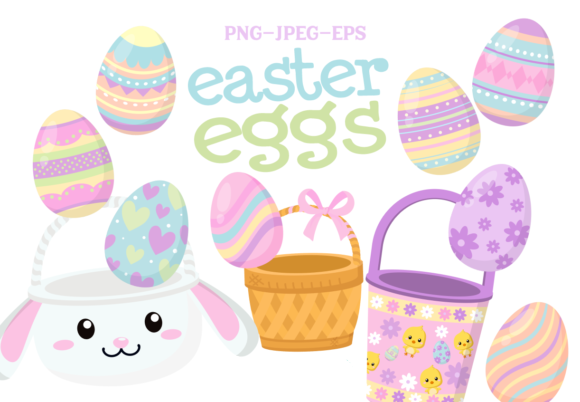 Easter-Egg-Clipart-Set-8065005 Kit Digital Ovos de Páscoa - Imagem 1