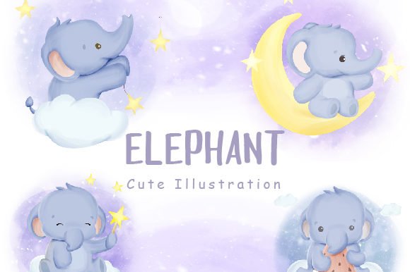 Elefantinho lua Kit Digital Elefantinho - Imagem 1